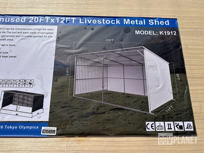 KJ K1912 Livestock Metal Shed - Unused