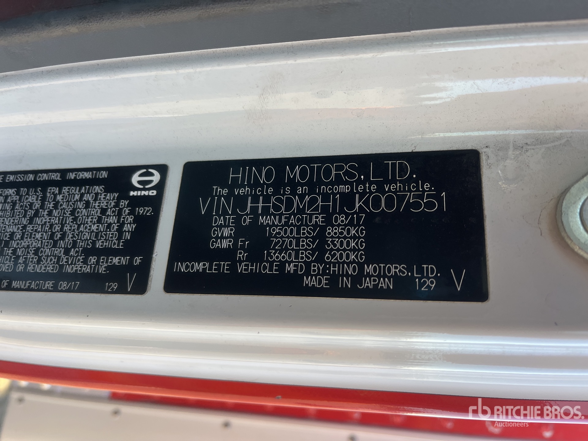 2018 Hino 195 4x2 Kastenwägen