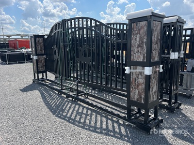 2025 suhivelee NFG-20FGP-E 20 ft x 7 ft Wrought Iron Bi-Parting Portail d'entrée (Unused)