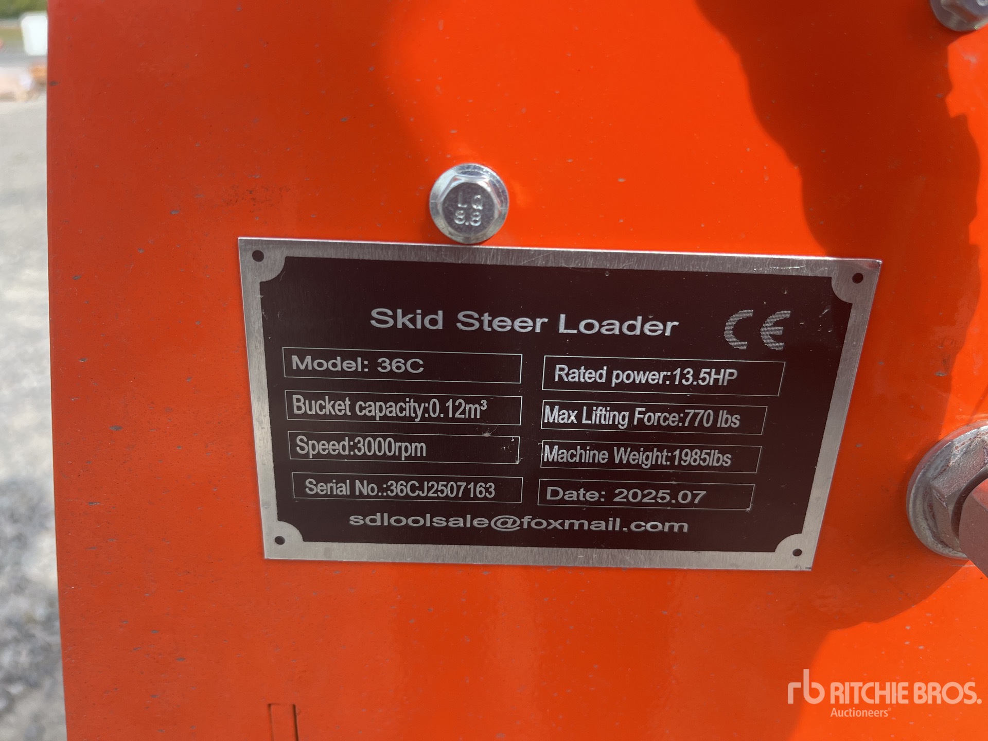 2025 SDLOOL SL36C Skid Steer Loader (Unused)