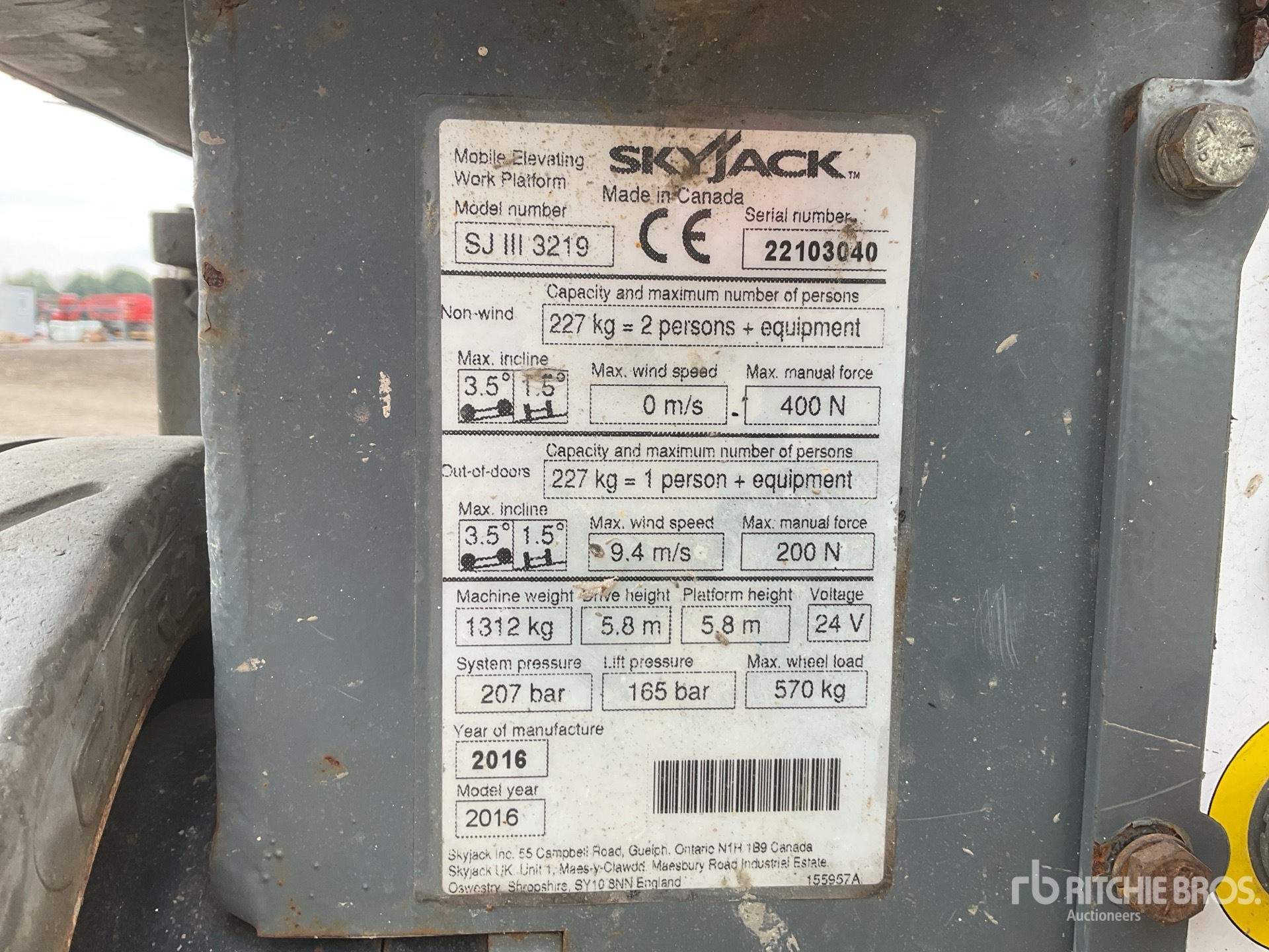 2016 Skyjack SJlll3219 Scissor Lift