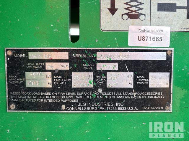 ELEVADOR TIJERA 2015 JLG 2632ES