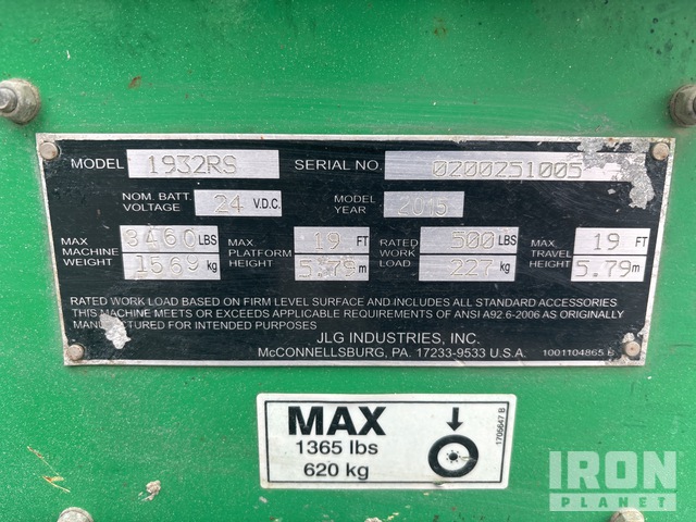 ELEVADOR TIJERA 2015 JLG 1932RS