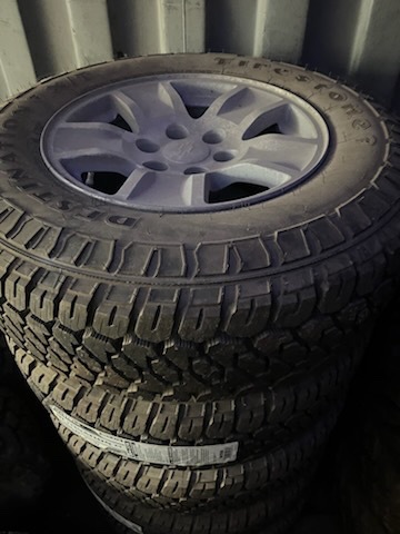 Quantity of (5) Firestone Destination 275/ LT245/75R17 Tires - Fits Chev rims Quantity of (5) Firestone Destination 275/ LT245/75R17 Tires - Fits Chev rims