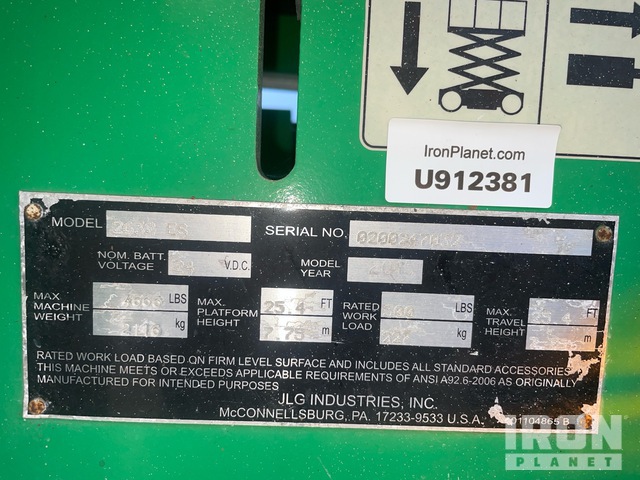 ELEVADOR TIJERA 2015 JLG 2632ES