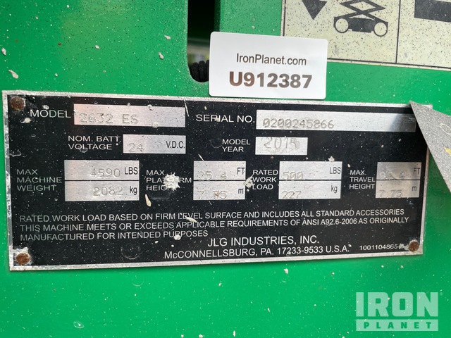ELEVADOR TIJERA 2015 JLG 2632ES