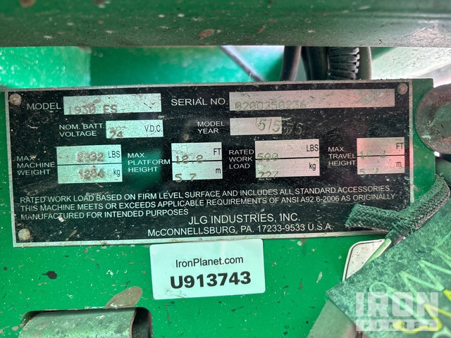 ELEVADOR TIJERA 2015 JLG 1930ES