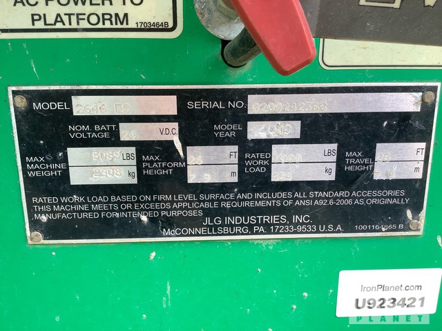 ELEVADOR TIJERA 2015 JLG 2646ES