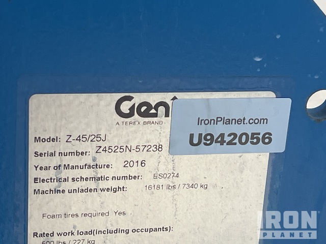 ELEVADOR ARTICULADO 2016 GENIE Z4525J