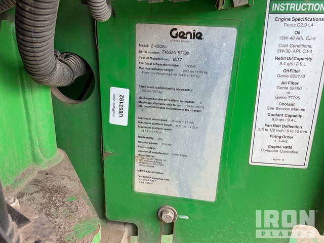 ELEVADOR ARTICULADO 2017 GENIE 4WD Z4525J