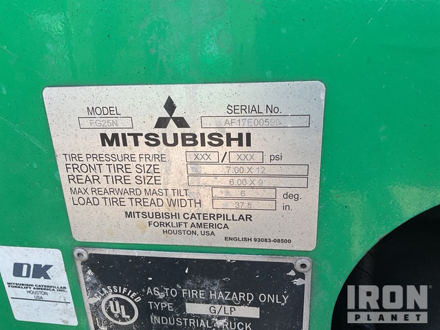 MONTACARGAS 2015 MITSUBISHI FG25N