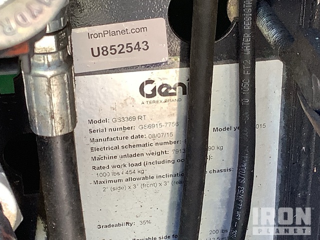ELEVADOR TIJERA 2015 GENIE GS3369RT