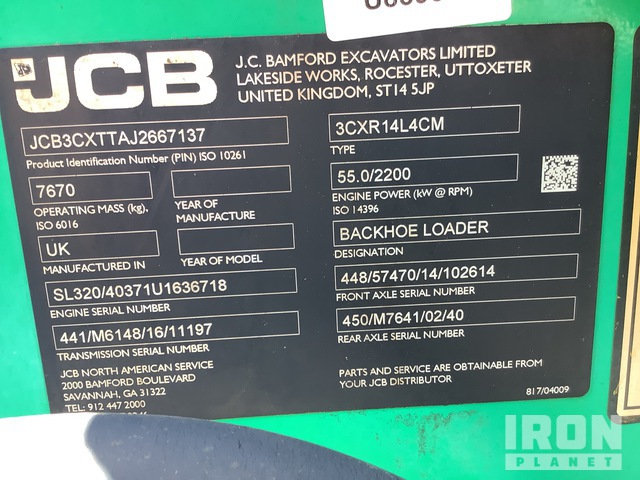 RETROEXCAVADORA 2018 JCB 3CXR14L4CM