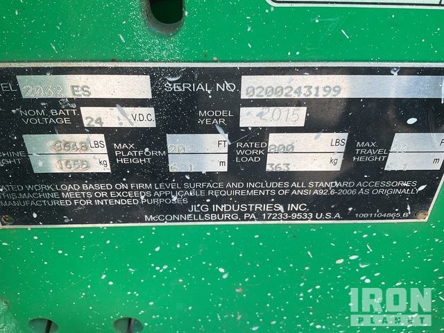 ELEVADOR TIJERA 2015 JLG 2032ES
