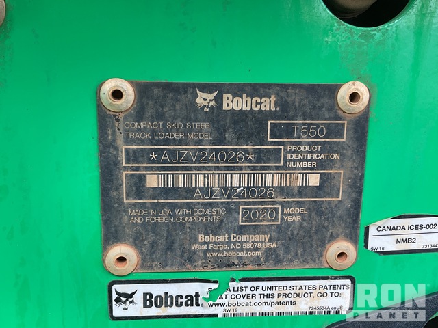 MINI CARGADOR SOBRE ORUGAS 2020 BOBCAT T550