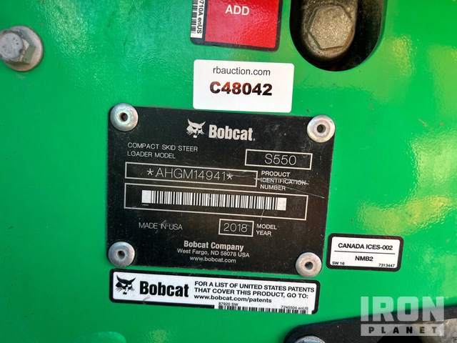 MINI CARGADOR SOBRE RUEDAS 2018 BOBCAT S550