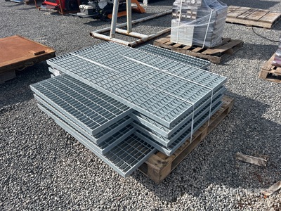 Quantity of (8) 58 in x 33 in x 1 in Hot Dip Galvanized Grates