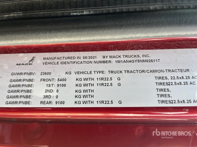 2022 Mack Anthem 6x4 T/A Sleeper Truck Tractor