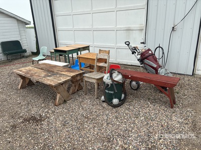 Bench Seats, Chairs, Tables, Shop Vac, Golf Clubs