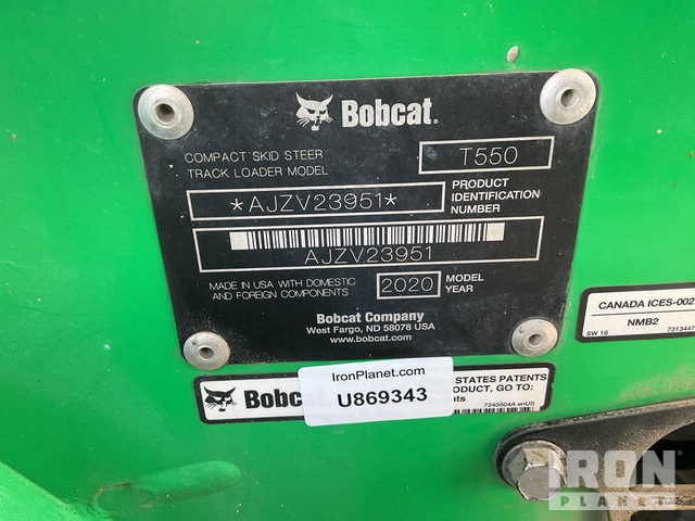MINI CARGADOR SOBRE ORUGAS 2020 BOBCAT T550