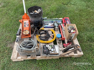 2 1/2 ton Jack, Air Hose, Fittings, Pto Adapter, Oil Filter Wrench, Hammer, Drill Bits