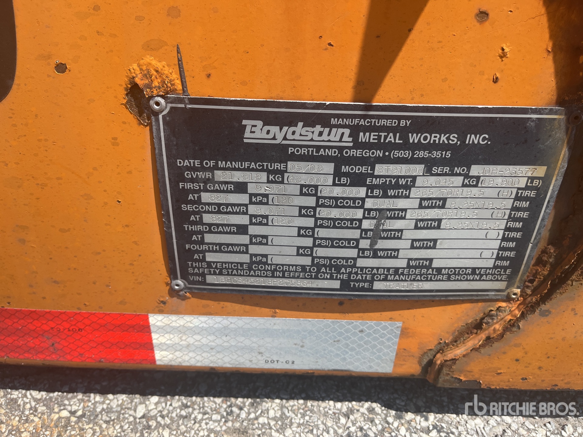2008 Boydstun ST9100QL T/A Car Carrier Trailer
