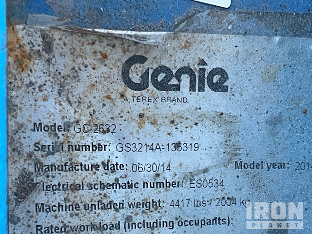 ELEVADOR TIJERA 2014 GENIE GS2632ELECTRIC
