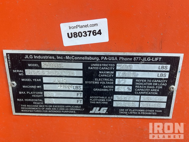 ELEVADOR TELESCóPICO 2015 JLG 4WD 800S