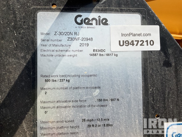 ELEVADOR ARTICULADO 2019 GENIE Z3020NRJ