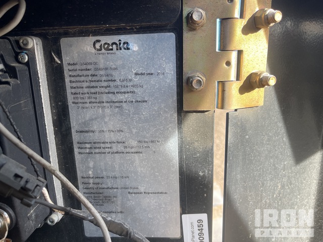 ELEVADOR TIJERA 2016 GENIE GS4069DC