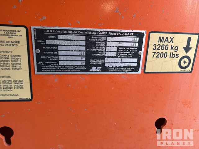 ELEVADOR TELESCóPICO 2015 JLG 4WD 400S