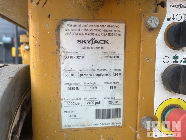 ELEVADOR TIJERA 2019 SKYJACK SJIII3219