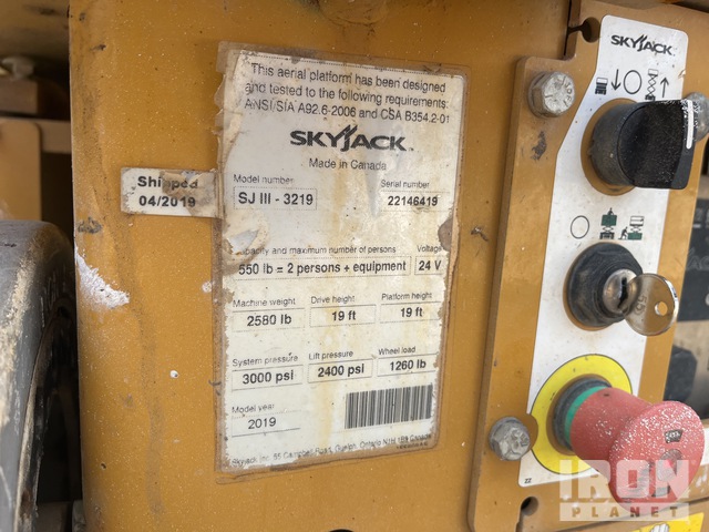 ELEVADOR TIJERA 2019 SKYJACK SJ3219
