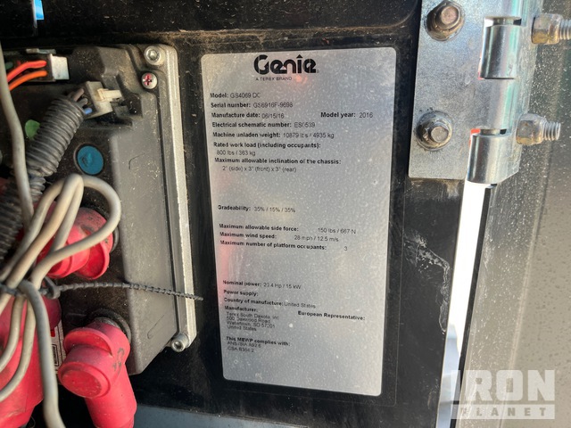 ELEVADOR TIJERA 2016 GENIE GS4069DC