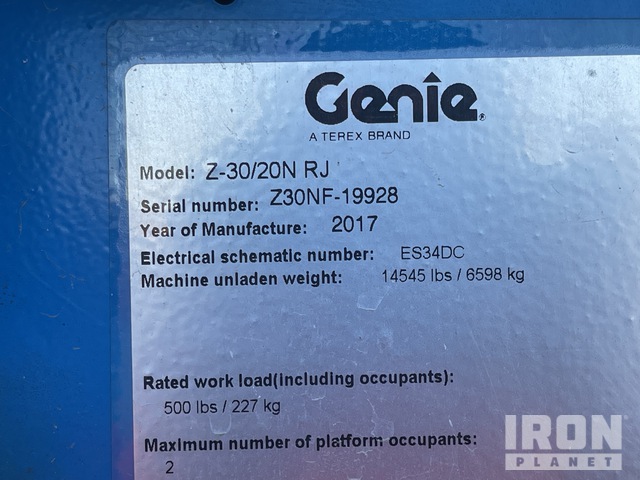 ELEVADOR ARTICULADO 2018 GENIE Z3020NRJ