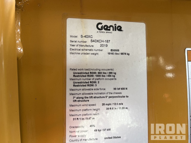 ELEVADOR TELESCóPICO 2019 GENIE 4WD S40XC