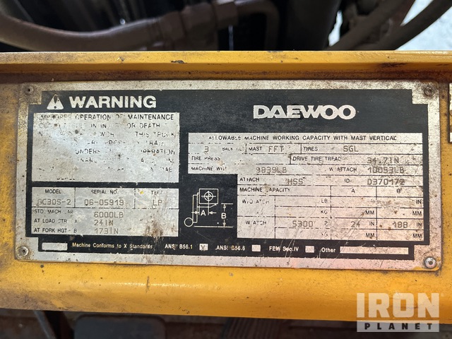 MONTACARGAS DAEWOO GC30S2