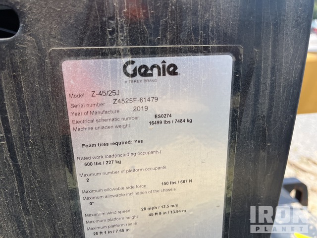 ELEVADOR ARTICULADO 2019 GENIE Z4525J