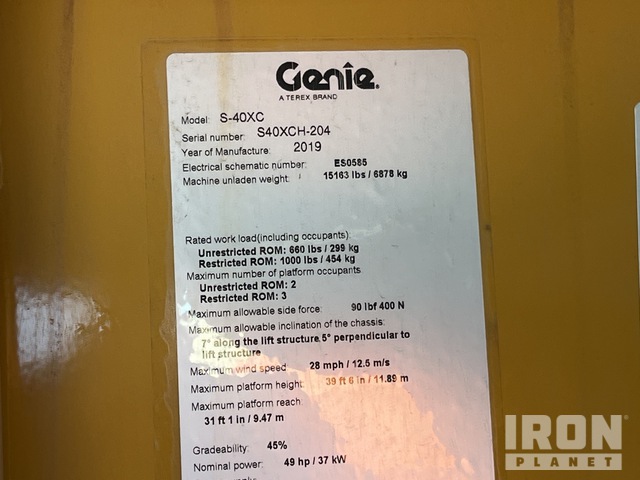 ELEVADOR TELESCóPICO 2019 GENIE 4WD S40XC