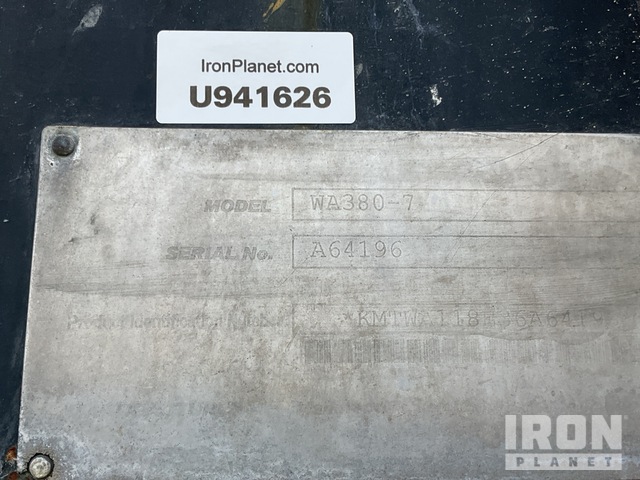 CARGADOR FRONTAL 2013 KOMATSU WA3807