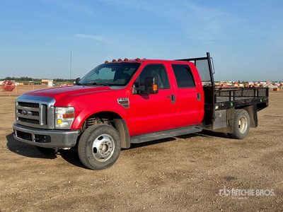 2009 Ford F-350 XL 4x4 Crew Cab Flatbed Truck
