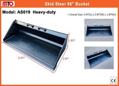 2025 AllMetal AS019 66 in General Purpose Skid Steer Bucket (Unused)