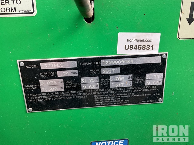 ELEVADOR TIJERA 2017 JLG 3246ES