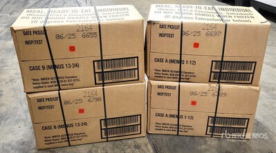 (4) Cases of Genuine U.S. G.I. Military MRE'S (Meals ready to Eat) 6/25
