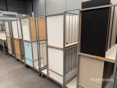 Quantity Of (5) Custom Fabricated Joinery Storage Trolleys Divers