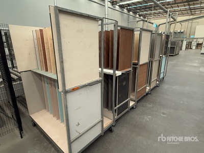 Quantity Of (5) Custom Fabricated Joinery Storage Trolleys Divers