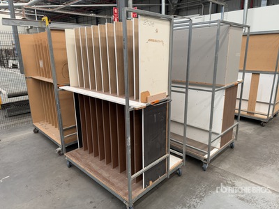 Quantity Of (4) Custom Fabricated Joinery Storage Trolleys Divers