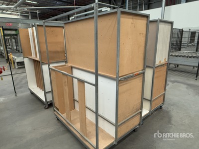 Quantity Of (4) Custom Fabricated Joinery Storage Trolleys Divers