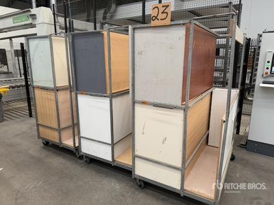Quantity Of (3) Custom Fabricated Joinery Storage Trolleys Divers
