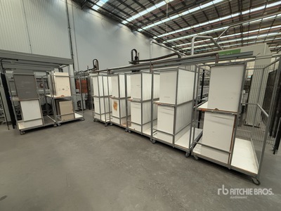Quantity Of (7) Custom Fabricated Joinery Storage Trolleys Divers